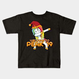 Dabbing Unicorn Welcome to Peak 19 Swagazon Kids T-Shirt